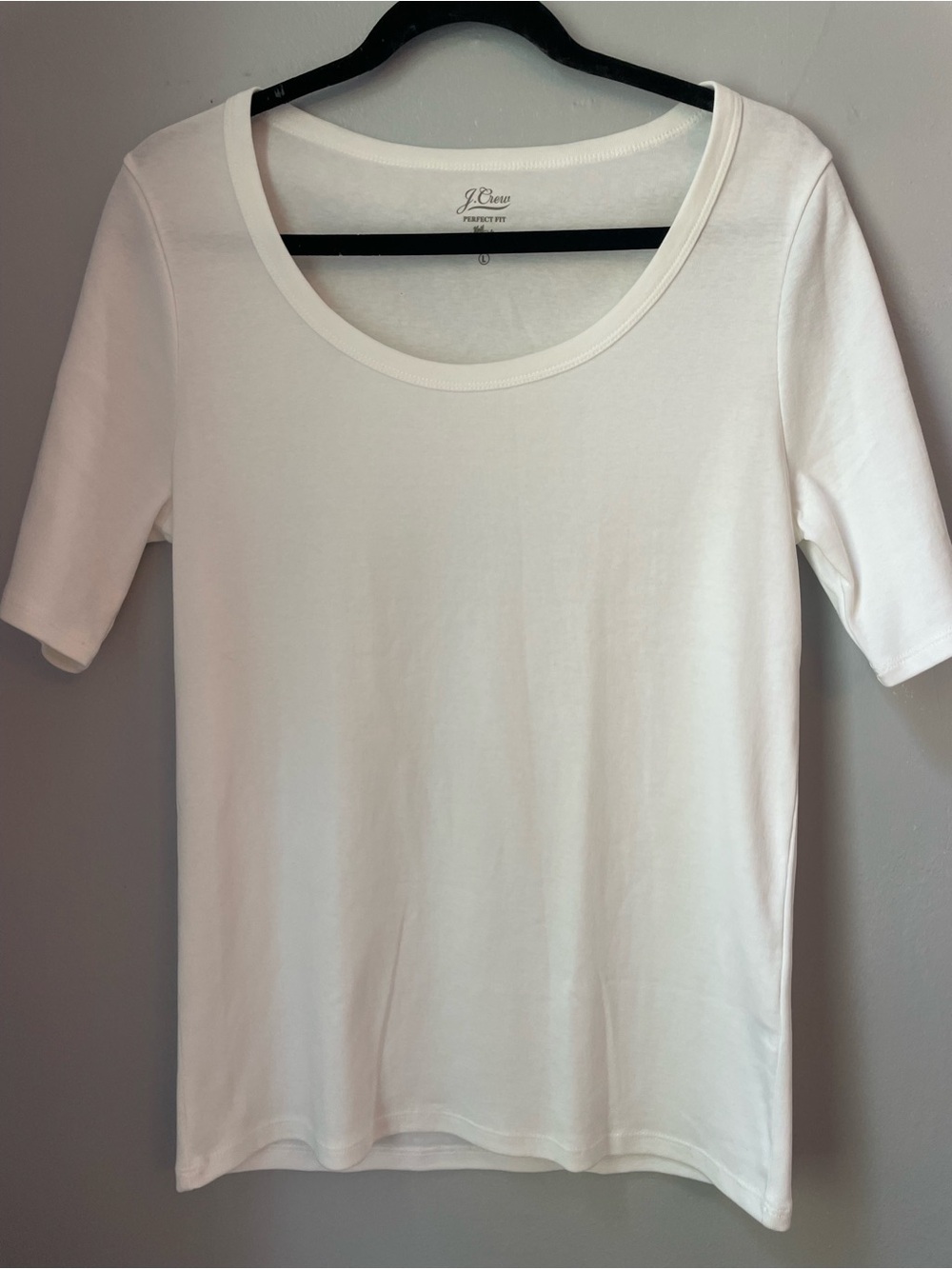 J. Crew White Scoop Neck Short Sleeve Tee - Minimal Classic